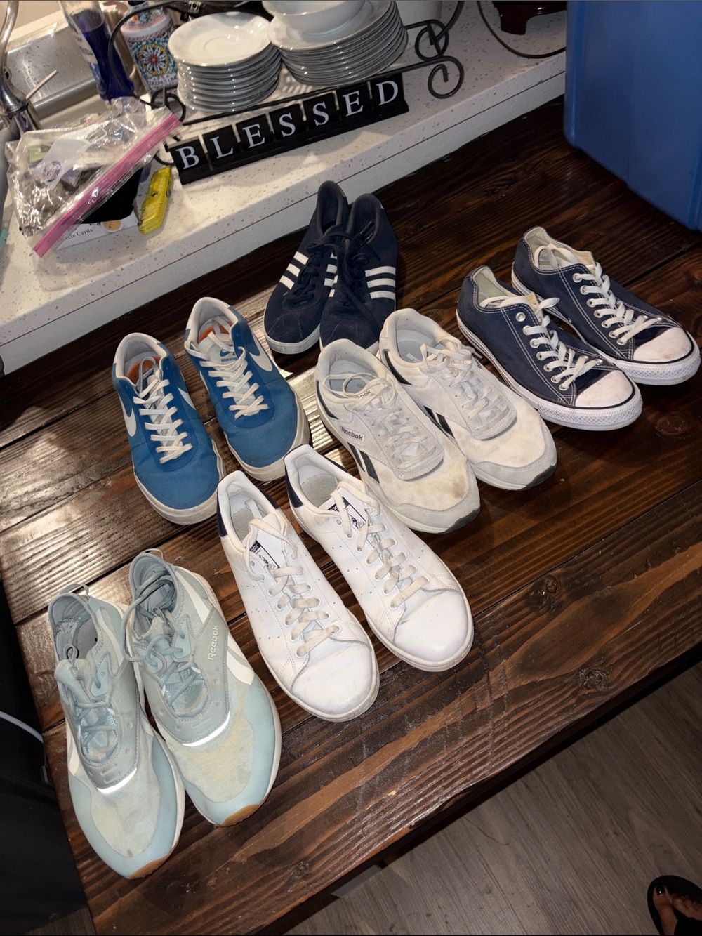 Reebok Women's Light Blue and White Athletic Shoes Lot